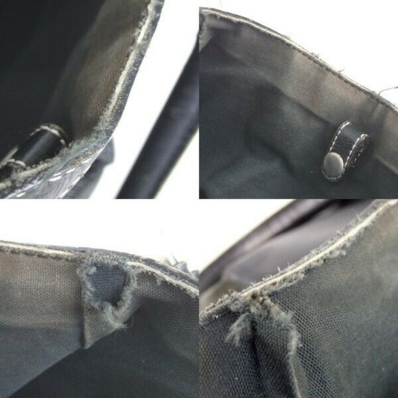 BURBERRY BLUE LABEL Black bag PVC satchel silver - Picture 8 of 8